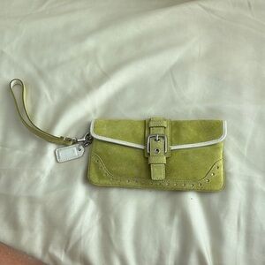 Vintage Coach Suede Wristlet Clutch